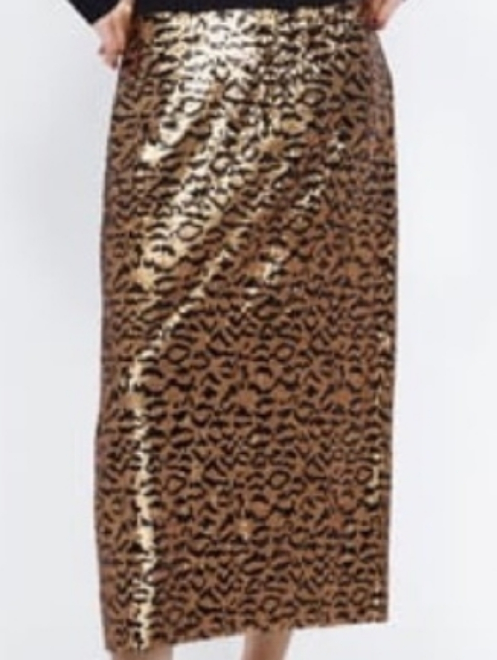 Zara Sequence Animal Print Skirt
